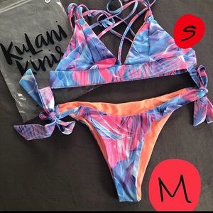 Kulani kinis bikini swim set tropical palm tree